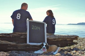 Jersey Number Save the Date Photo Magnet with dog | bexbernard.com