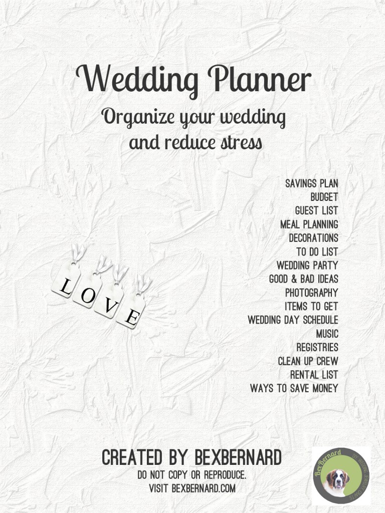 wedding planner - editable digital organizer on etsy | bexbernard.com