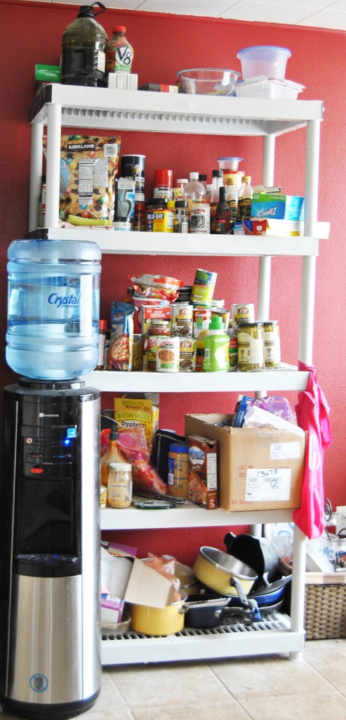how to create a temporary kitchen during remodel.  shelves water | bexbernard.com