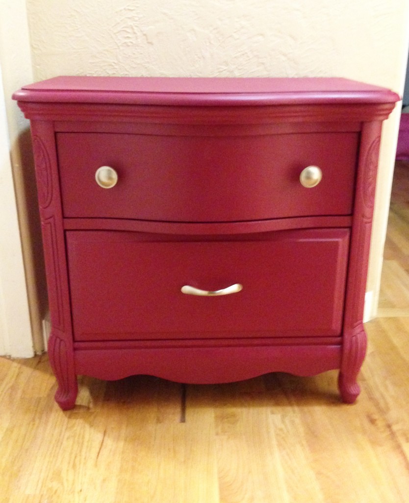 before and after sangria painted dresser. how to refinish wood dresser. | bexbernard.com