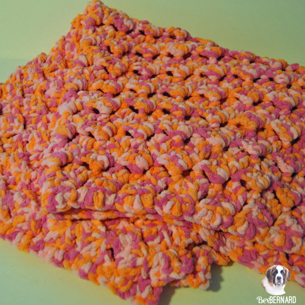 Sherbet knit blanket. Homemade baby shower gift | bexbernard.com