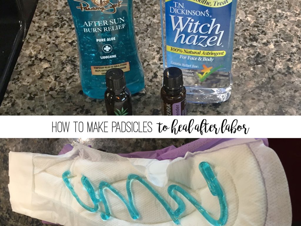 How to make padsicles to heal after labor. Soothing way to use pads to relax after giving birth. | bexbernard.com