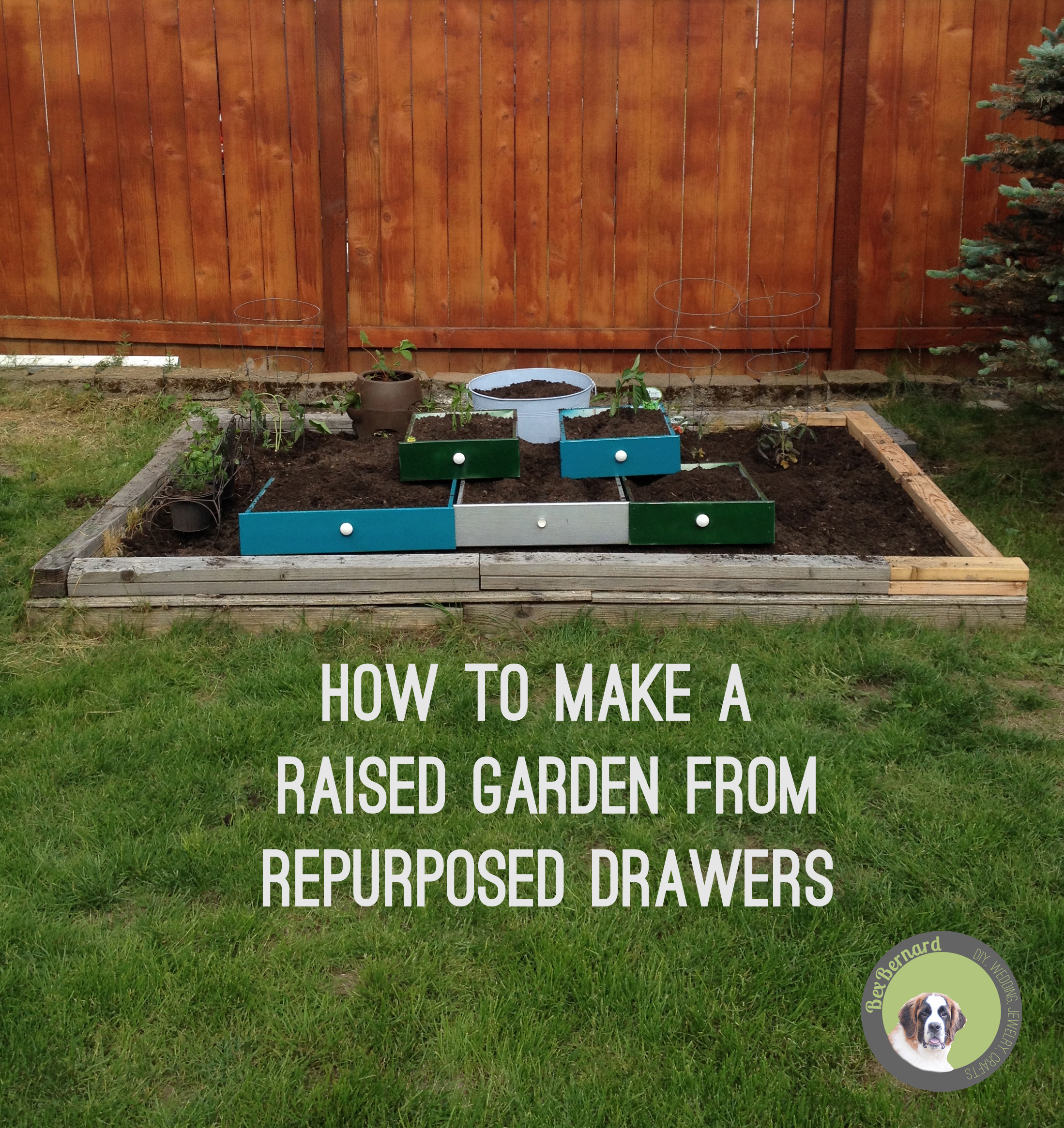 how to make a raised Vegetable Garden of Repurposed Drawers | bexbernard.com