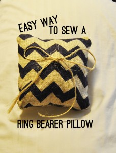 sewing ring bearer pillow chevron burlap twine. diy wedding planning. save money. | bexbernard.com