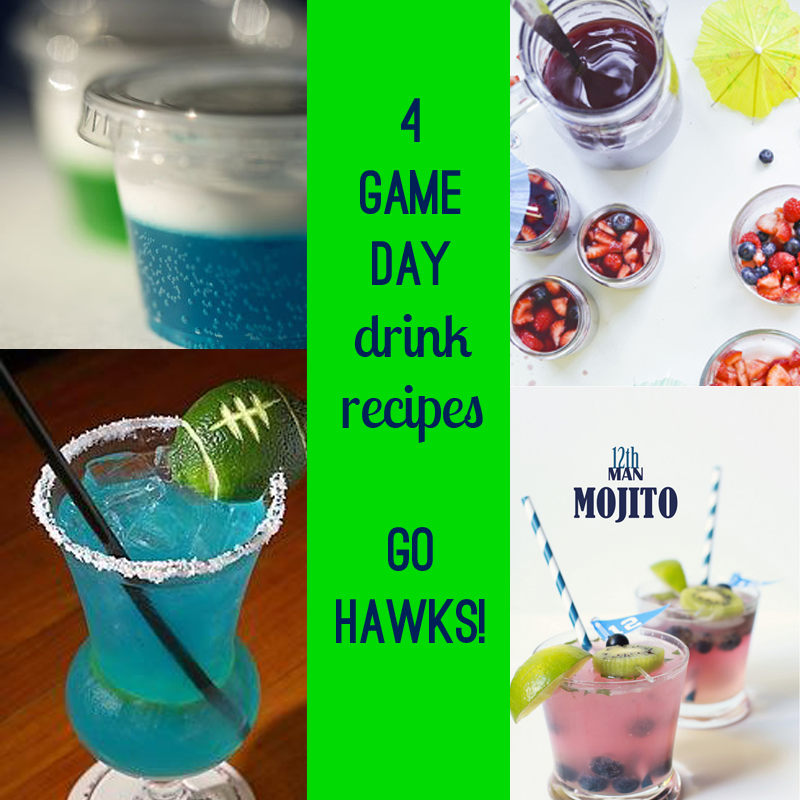 4 football cocktails for game day. seahawks alcohol drink. | bexbernard.com